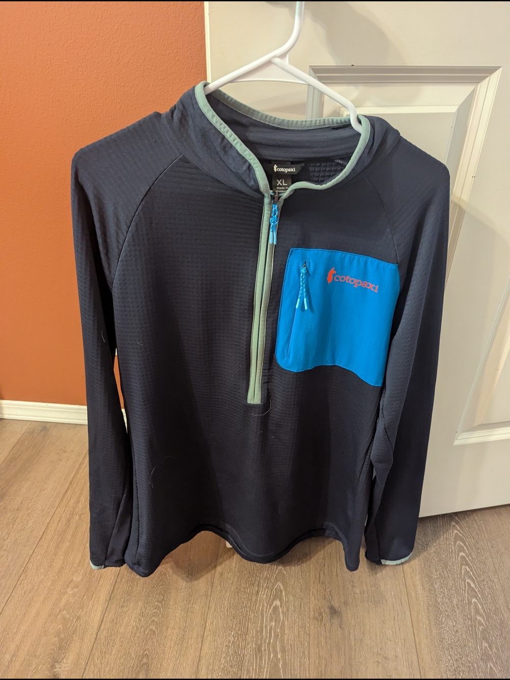 cotopaxi Navy Quarter-Zip Pullover with Bright Blue Chest Pocket